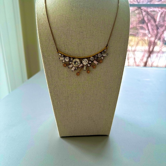 Gold-tone Starburst Necklace with Crystal Clear Round and Baguette Cryst… - Picture 7 of 12